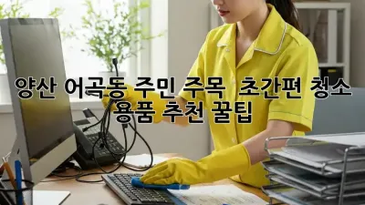 양산 어곡동 주민 주목! ✨ 초간편 청소 용품 추천 꿀팁 🍯